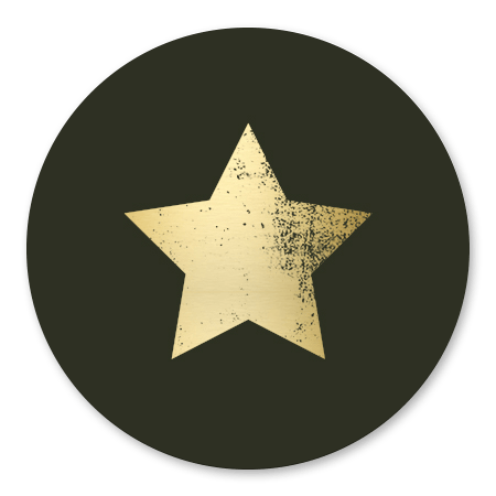 Gouden ster ruw donkergroen
